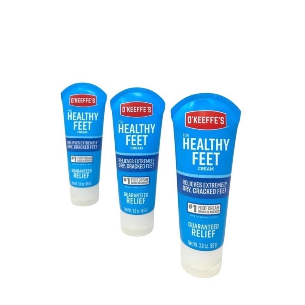 O'Keeffe's Healthy Feet Cream 3.0oz Tubes for Dry Cracked Feet 3 Pack Bundle‎